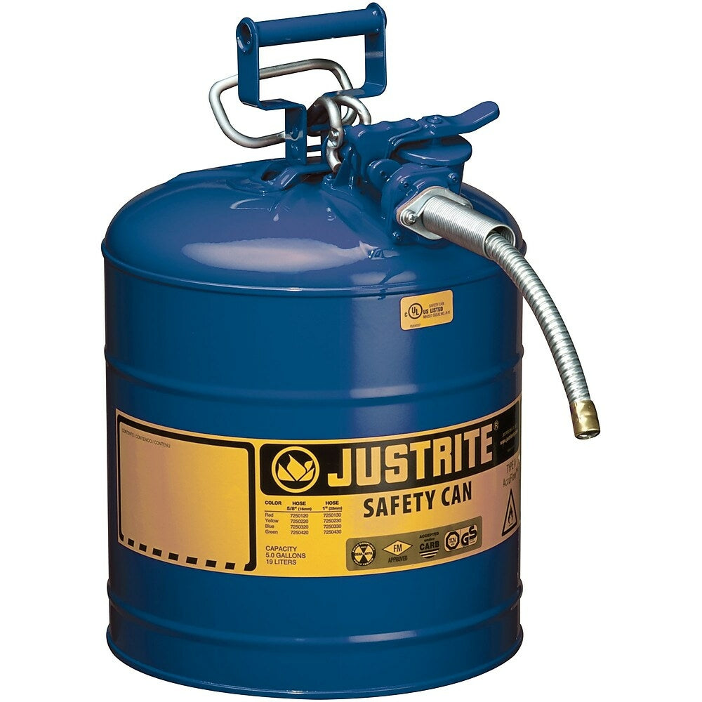 Image of Justrite Type II AccuFlow Safety Cans, " x 11 1/2" x 18", Blue