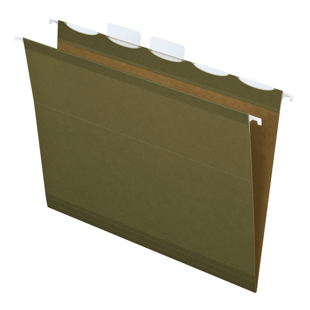 Image of Pendaflex Reinforced Ready-Tab Standard Green Hanging Folders - Letter Size - 25 Pack