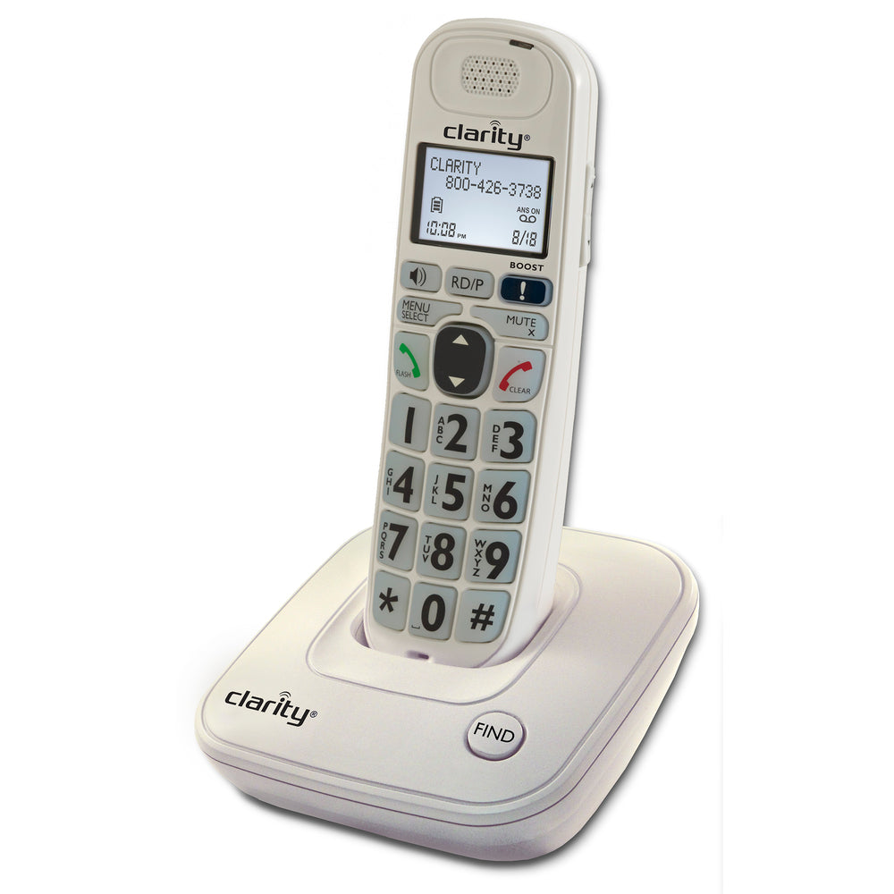 Image of Clarity D704 DECT 6.0 40-dB Amplified/Low Vision Cordless Phone with CID Display - White