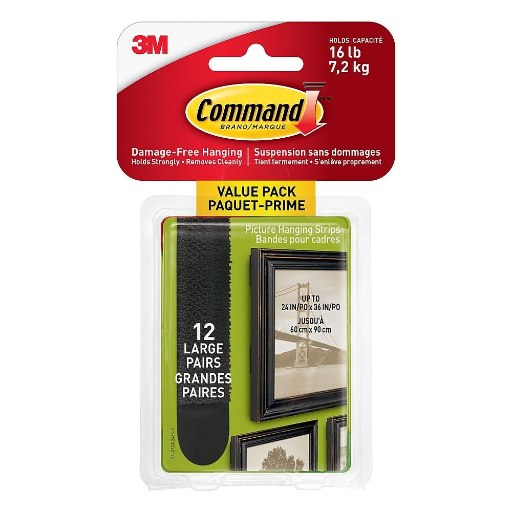 Image of Command Large Black Picture Hanging Strips Value Pack