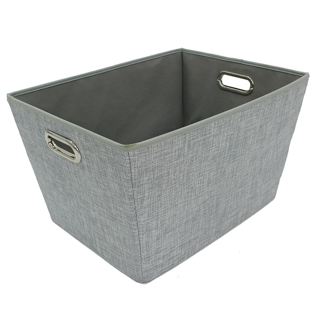 Image of Cathay Importers Grey Linen Stackable Storage Basket, Large (EC-10-2376)