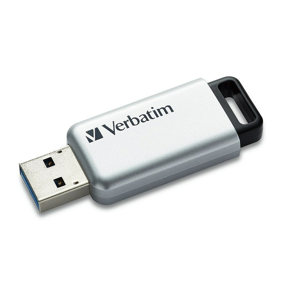 Image of Verbatim Store 'n' Go Secure Pro 16 GB USB 3.0 Flash Drive - Silver, Grey