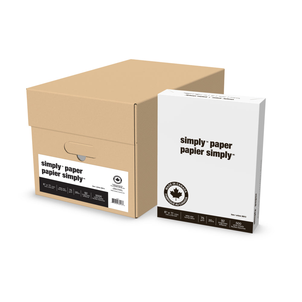 Image of Simply Copy Paper - 20 lb. - 8-1/2" x 11" - 10 Reams/Case, White, 5000 Sheets