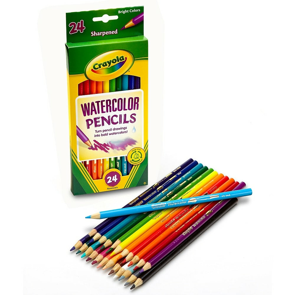 Image of Crayola WaterColour Coloured Pencils - 3 Packs of 24 Pencils
