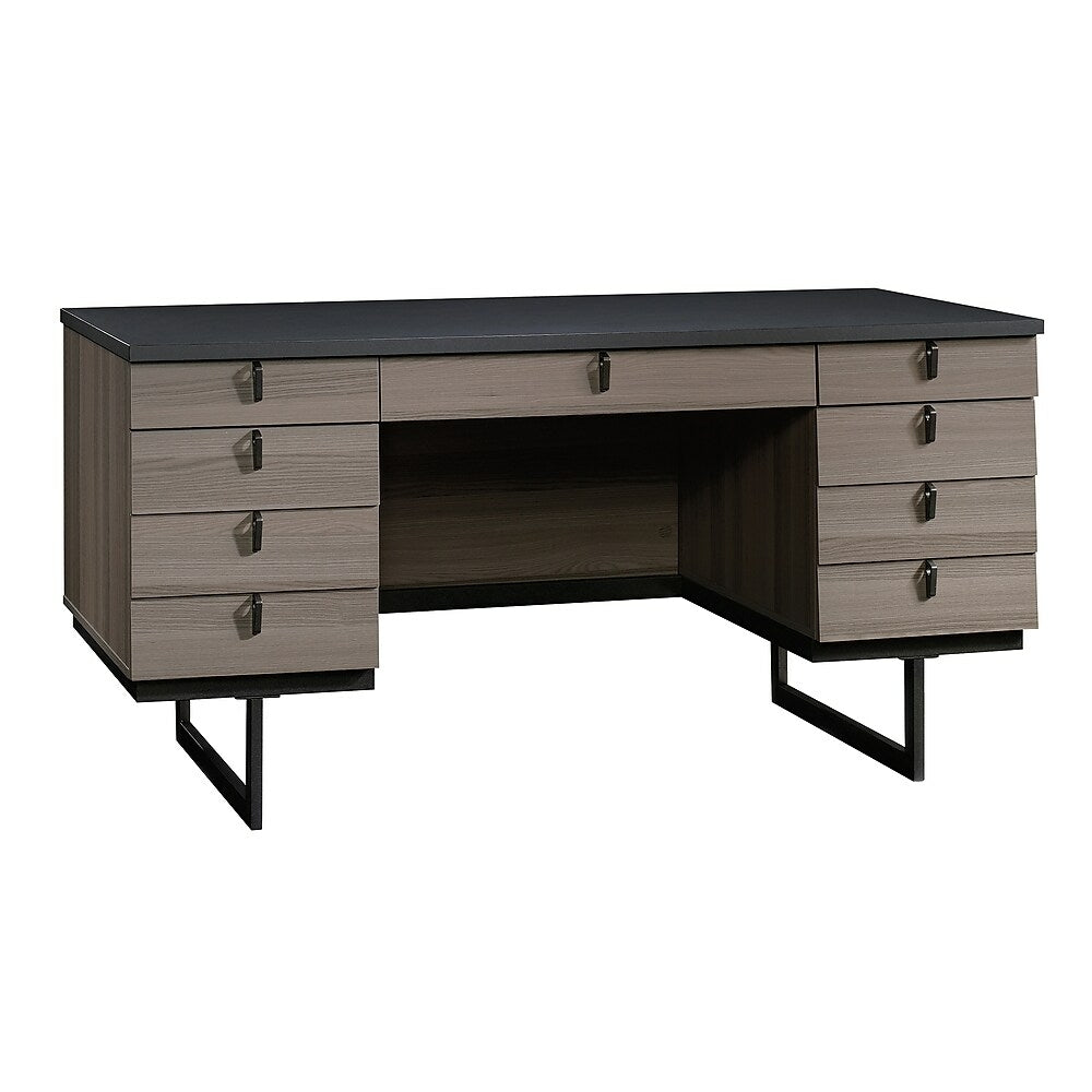 Image of Sauder 420629 International Lux Executive Desk, Diamond Ash, Grey