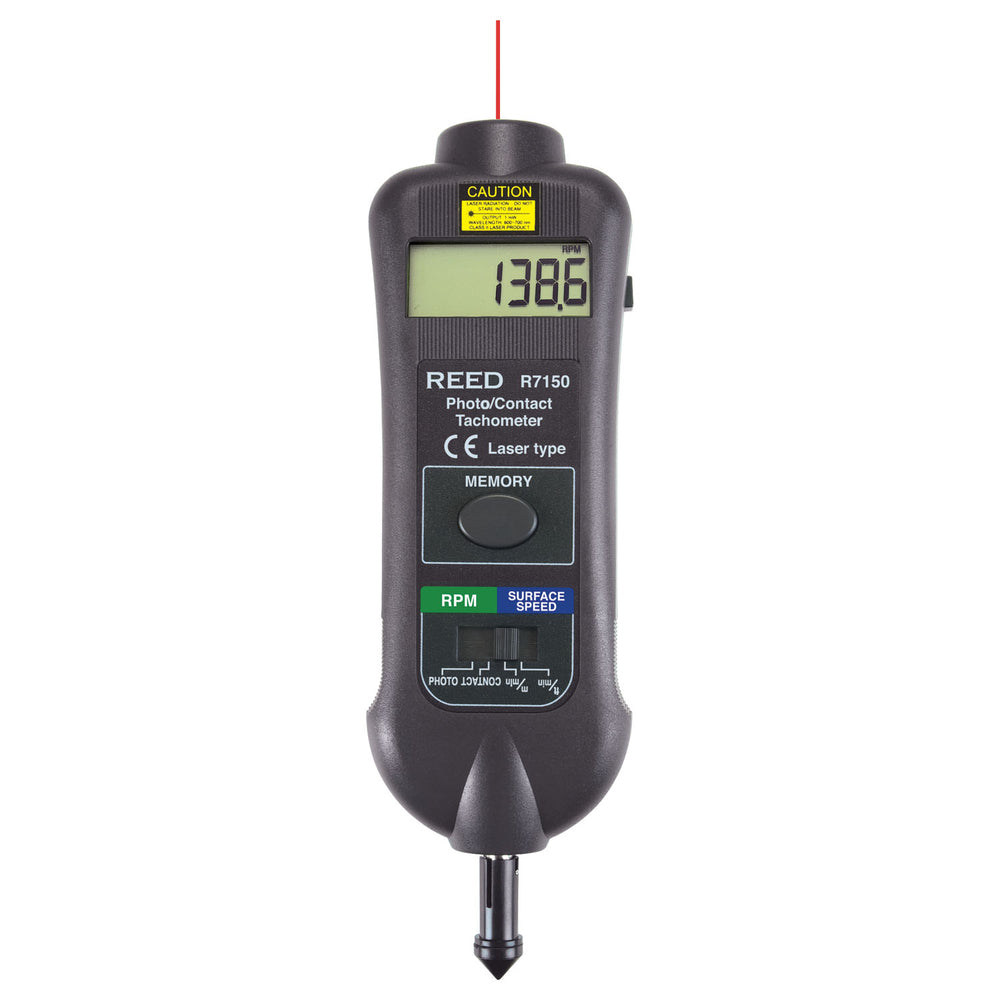 Image of REED R7150-NIST Professional Combination Contact / Non-Contact Laser Photo Tachometer