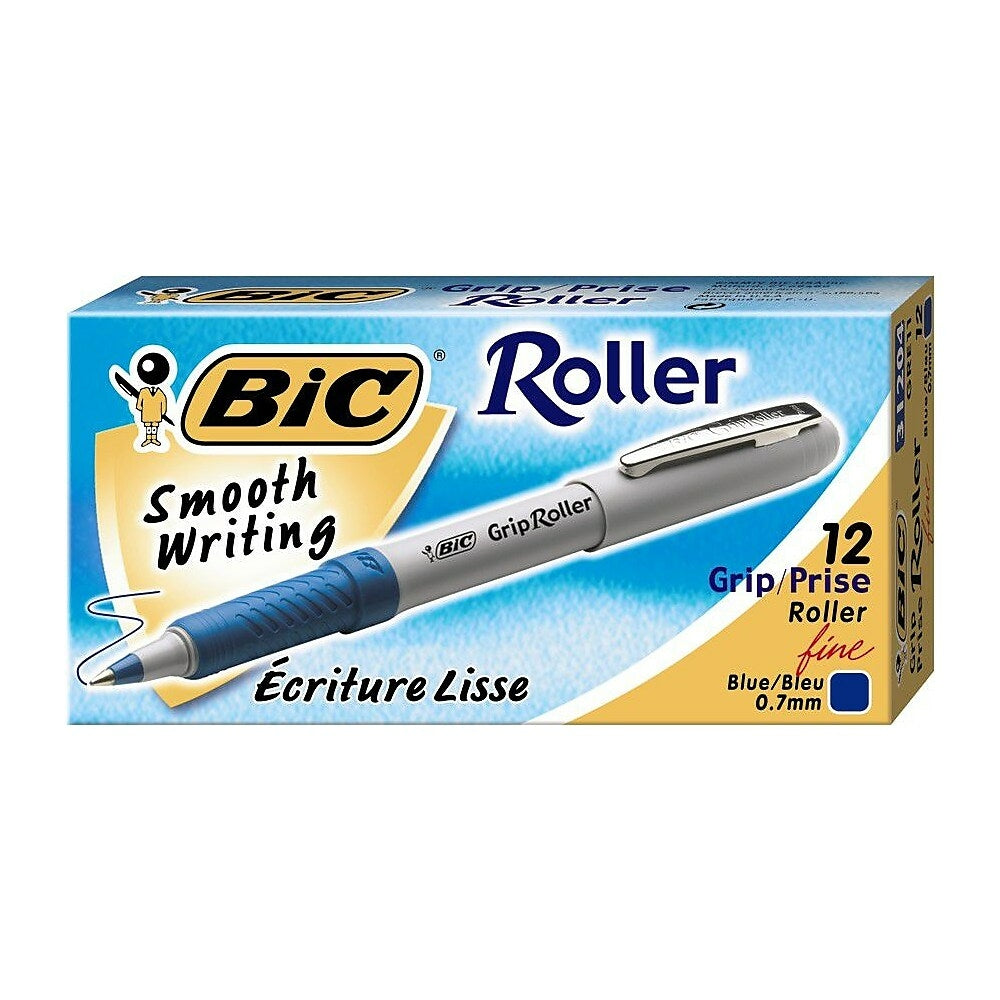 BIC Grip Rollerball 0.7mm, Blue, 12 Pack | staples.ca