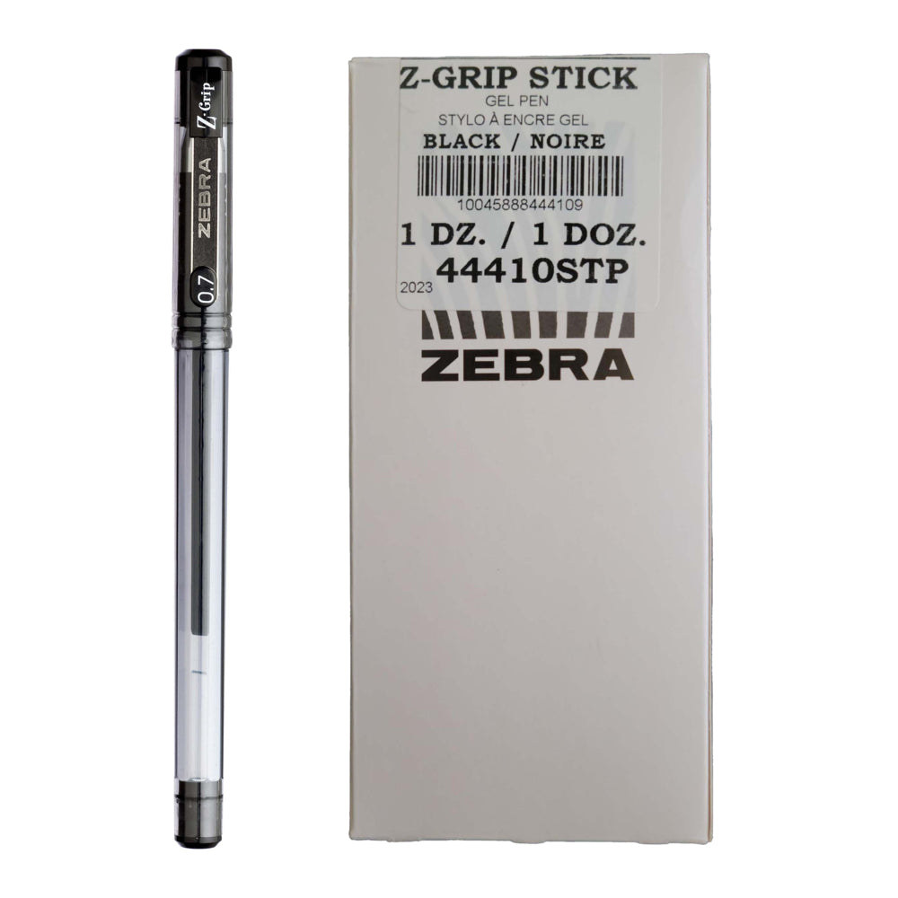 Image of Zebra Z-Grip Gel Stick Pen - 0.7mm - Black Ink - 12 Pack