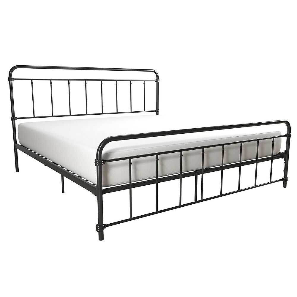 Image of DHP Wallace Metal Bed - King Size Frame with Underbed Storage - Black
