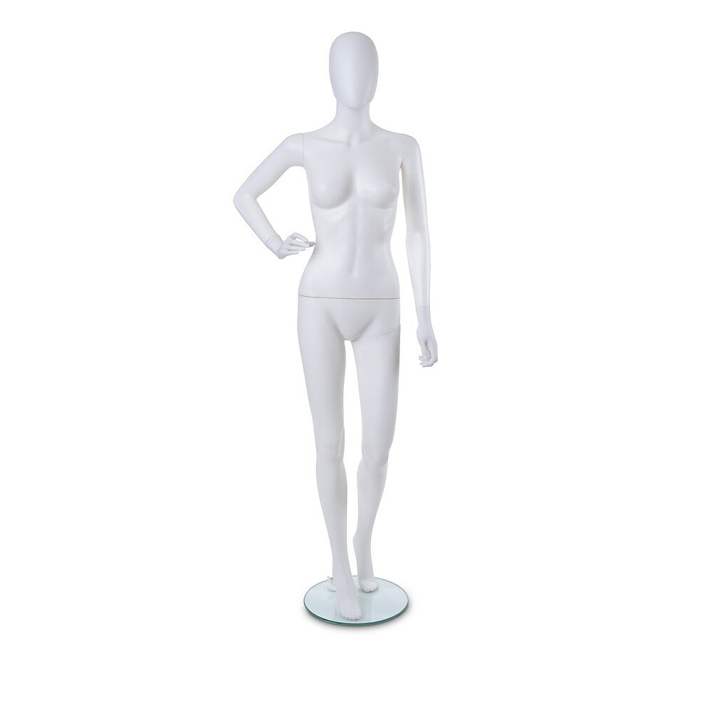 Image of Can-Bramar Adult Female Abstract Unbreakable Mannequin - Glass Base - Blown White (PL-F89)