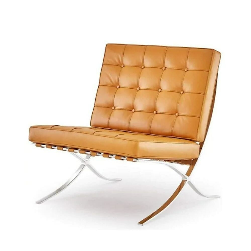 Image of Plata Import Cross Leather Lounge Chair, Brown