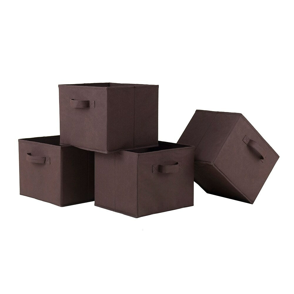 Image of Winsome Capri Foldable Fabric Baskets, Chocolate