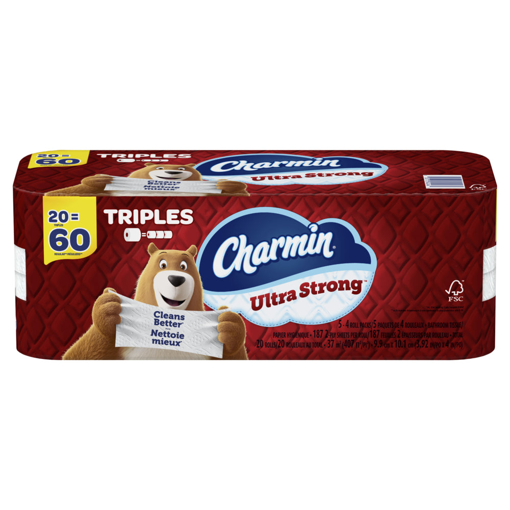 Image of Charmin Ultra Strong Toilet Paper Triple Roll - 187 Sheets/Roll - 20 Rolls/Pack, 20 Pack