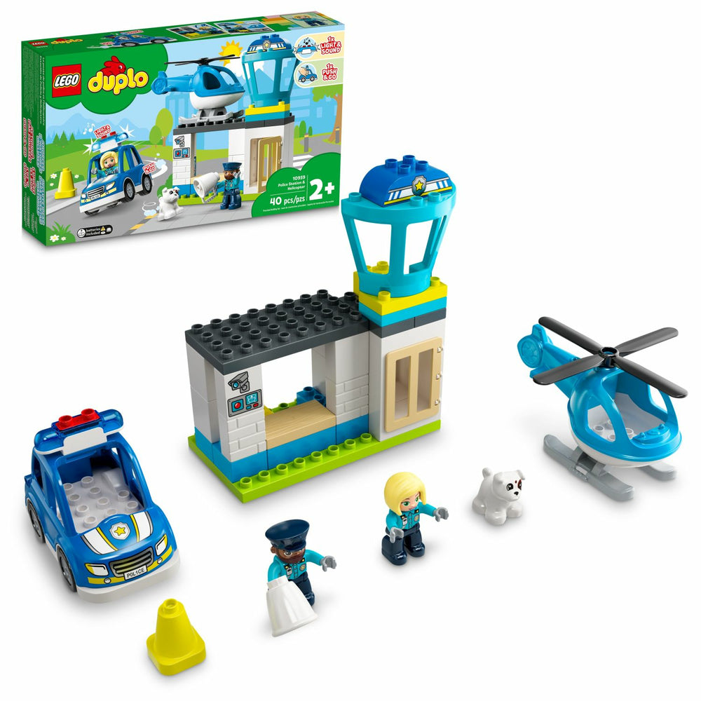 Image of LEGO DUPLO Rescue Police Station & Helicopter Building Toy - 40 Pieces