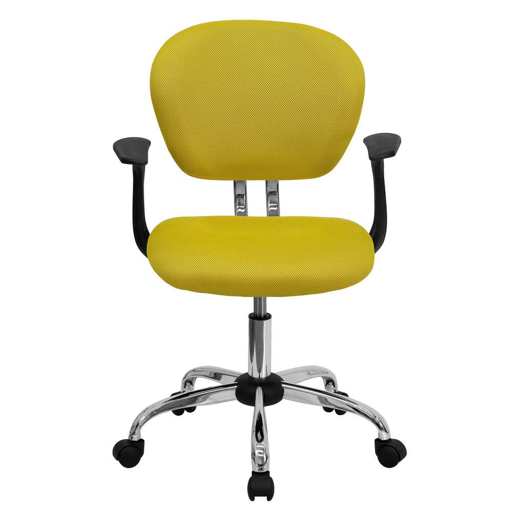 Image of Flash Furniture High Back Black Mesh Multifunction Executive Swivel Ergonomic Office Chair with Molded Foam Seat, Yellow