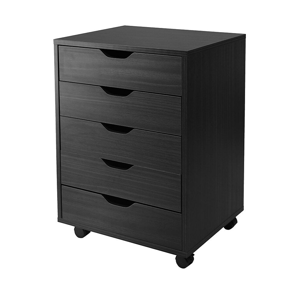 Image of Winsome Halifax Cabinet for Closet / Office, 5 Drawers, Black