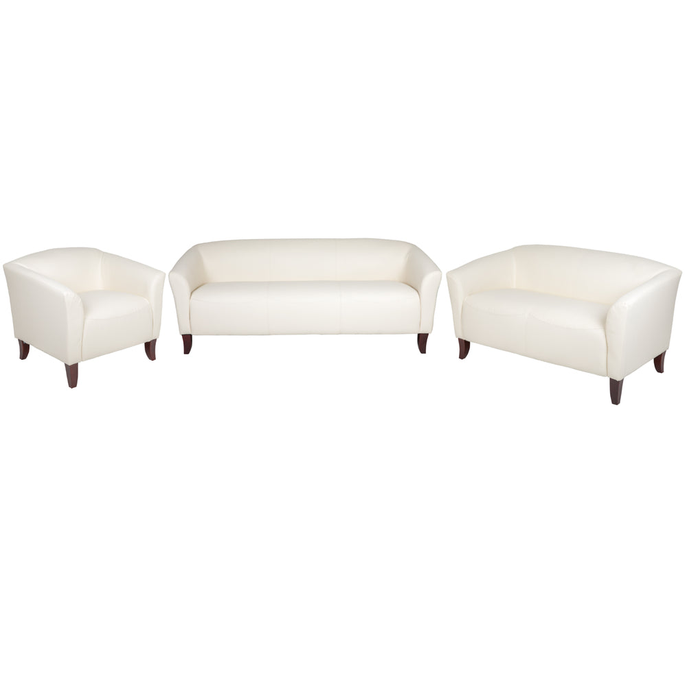 Image of Flash Furniture HERCULES Imperial Series Reception Set - Ivory LeatherSoft