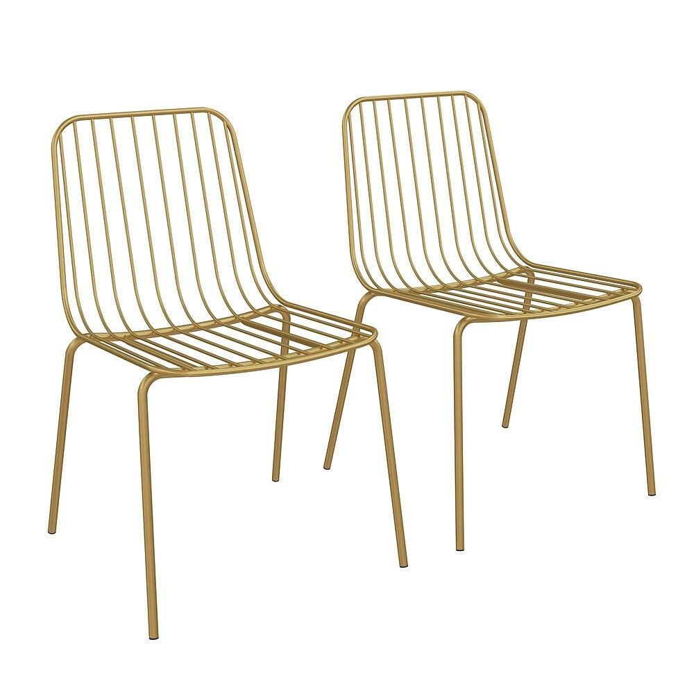 dhp caden wire dining chair  gold  staplesca