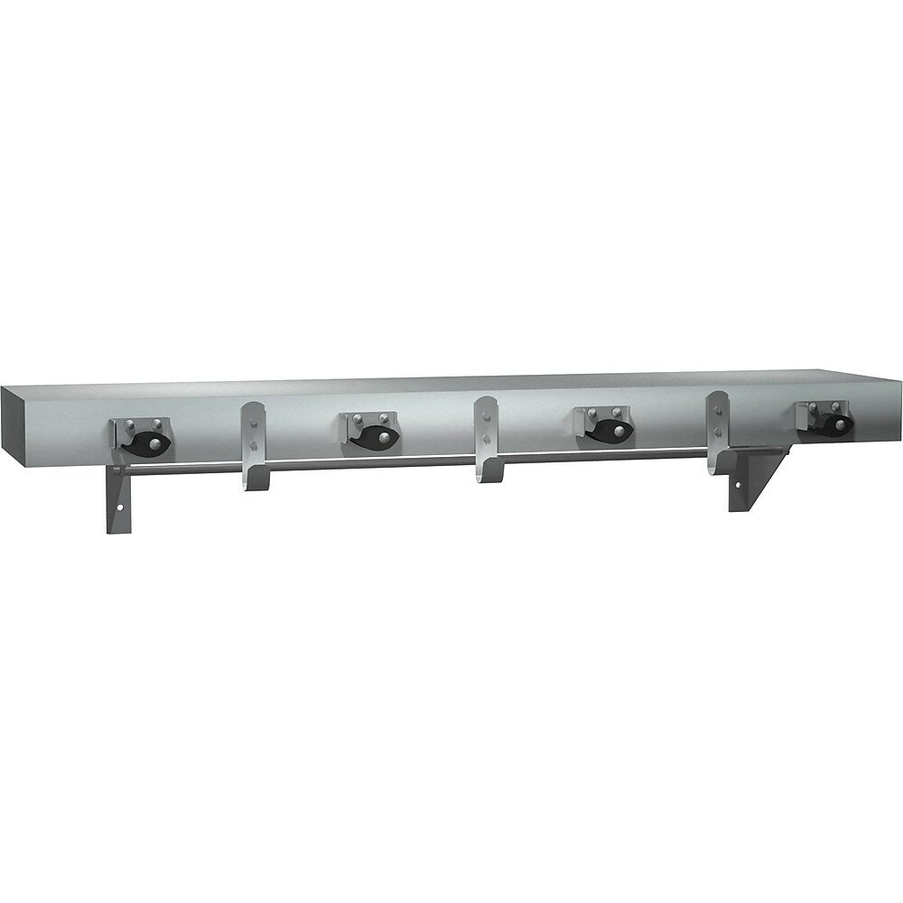 Image of ASI Stainless Steel Shelf with Hooks and Mop Strips, 36"