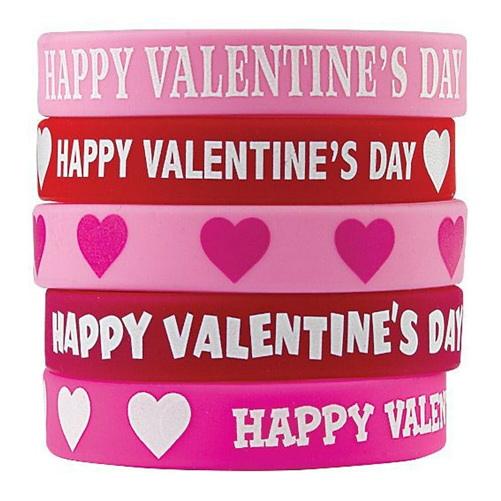 Image of Teacher Created Resources Happy Valentine's Day Wristband, 60 Pack, 10 Pack