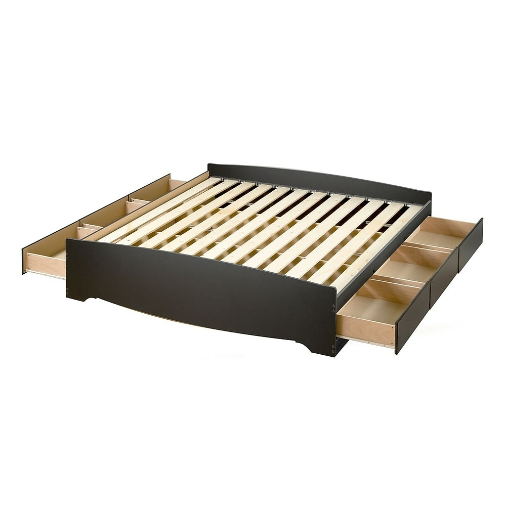 Image of Prepac King Mate's Platform Storage Bed With 6 Drawers - Black