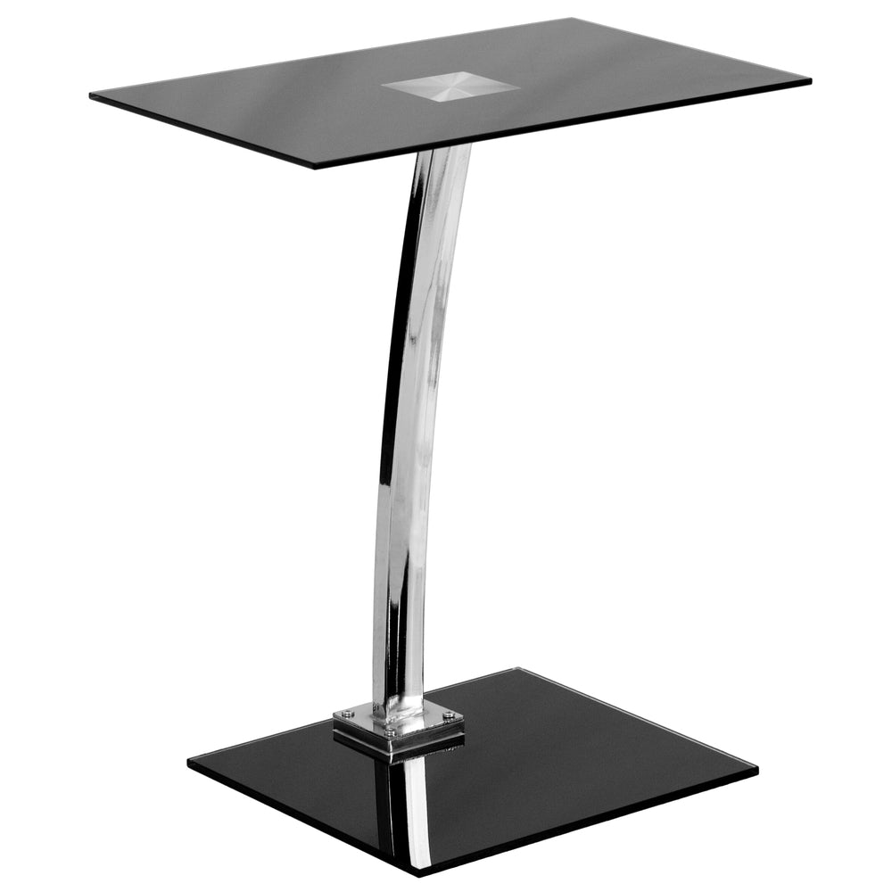 Image of Flash Furniture Laptop Computer Desk with Silk Black Tempered Glass Top