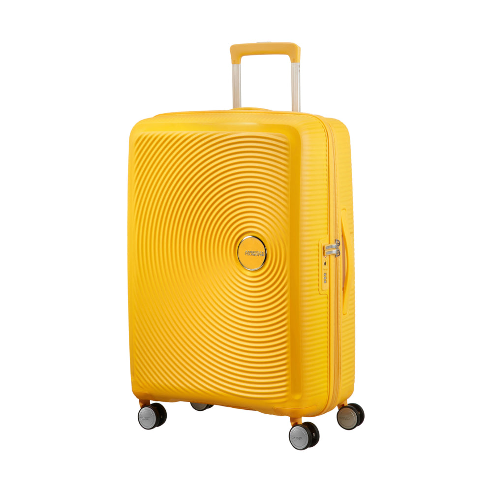 Image of American Tourister Curio Spinner Luggage - Expandable - Large - Golden Yellow