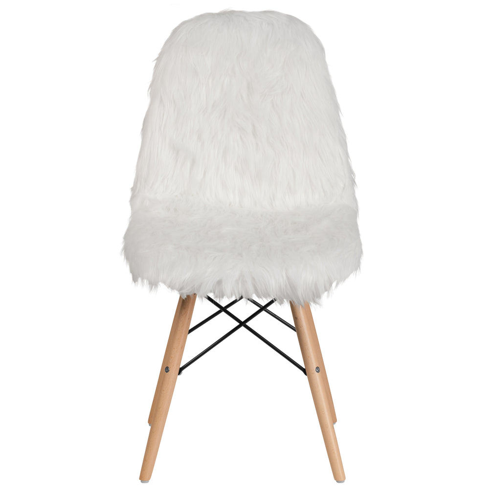 Image of Flash Furniture Faux Fur Shaggy Chair, White (4DL10)