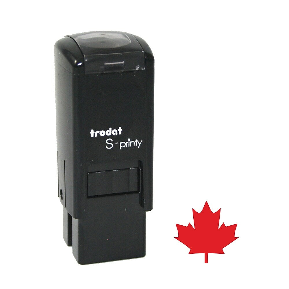 Image of Trodat S-Printy "Maple Leaf Impression" Red Ink Self-Inking Mini Stamp 4921