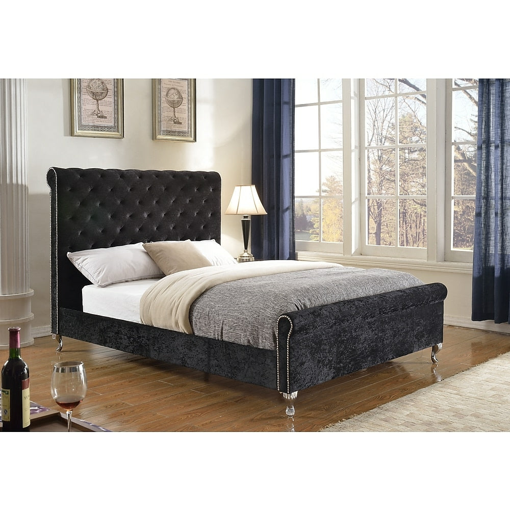 Image of Brassex Victoria Queen Platform Bed, Black