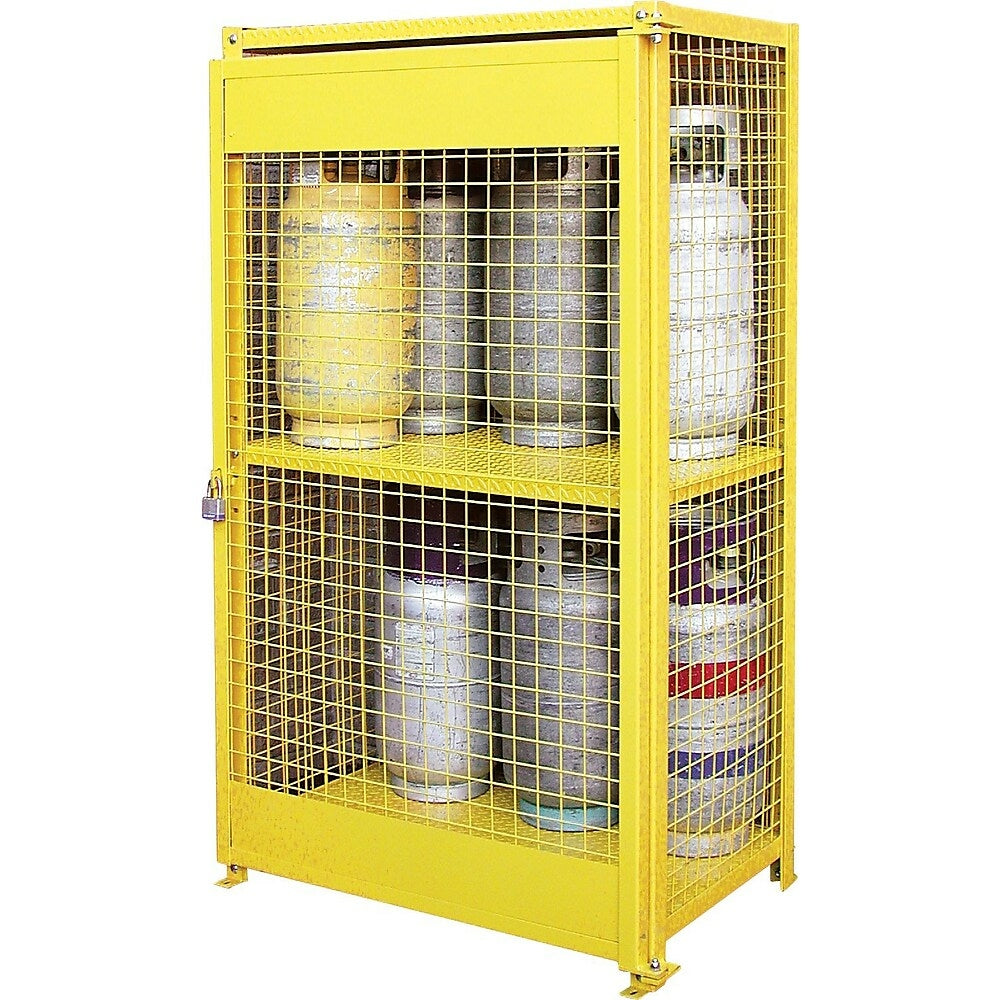 Image of Kleton Gas Cylinder Cabinets, 12 Cylinder Capacity, 44" W x 30" D x 74" H, Yellow