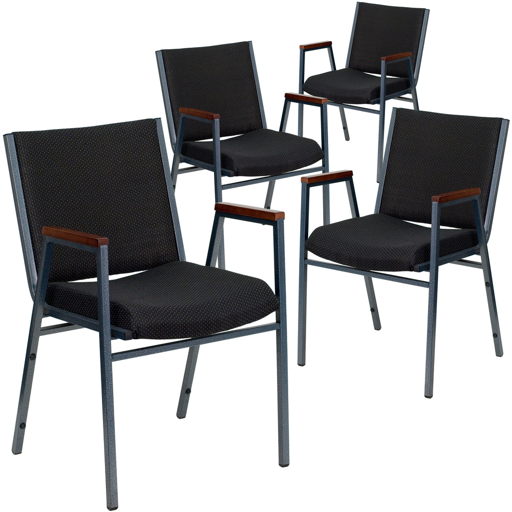 Image of Flash Furniture 24" High Backless Clear Coated Metal Indoor Counter Height Stool with Square Seat - 4 Pack, Black