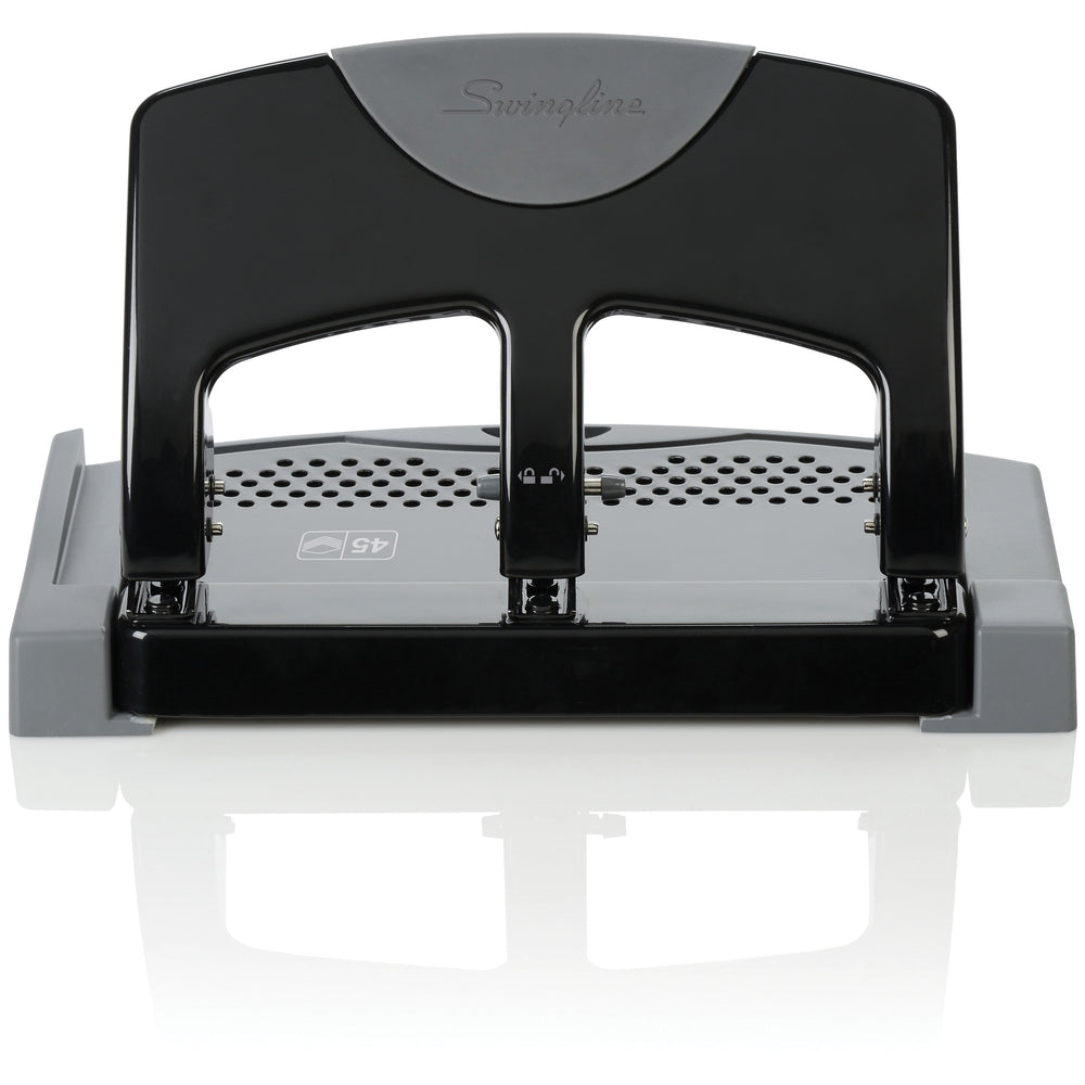 Image of Swingline SmartTouch Low Force 3-Hole Punch - 45 Sheet Capacity - 9/32" Hole Size - Black, Multicolour