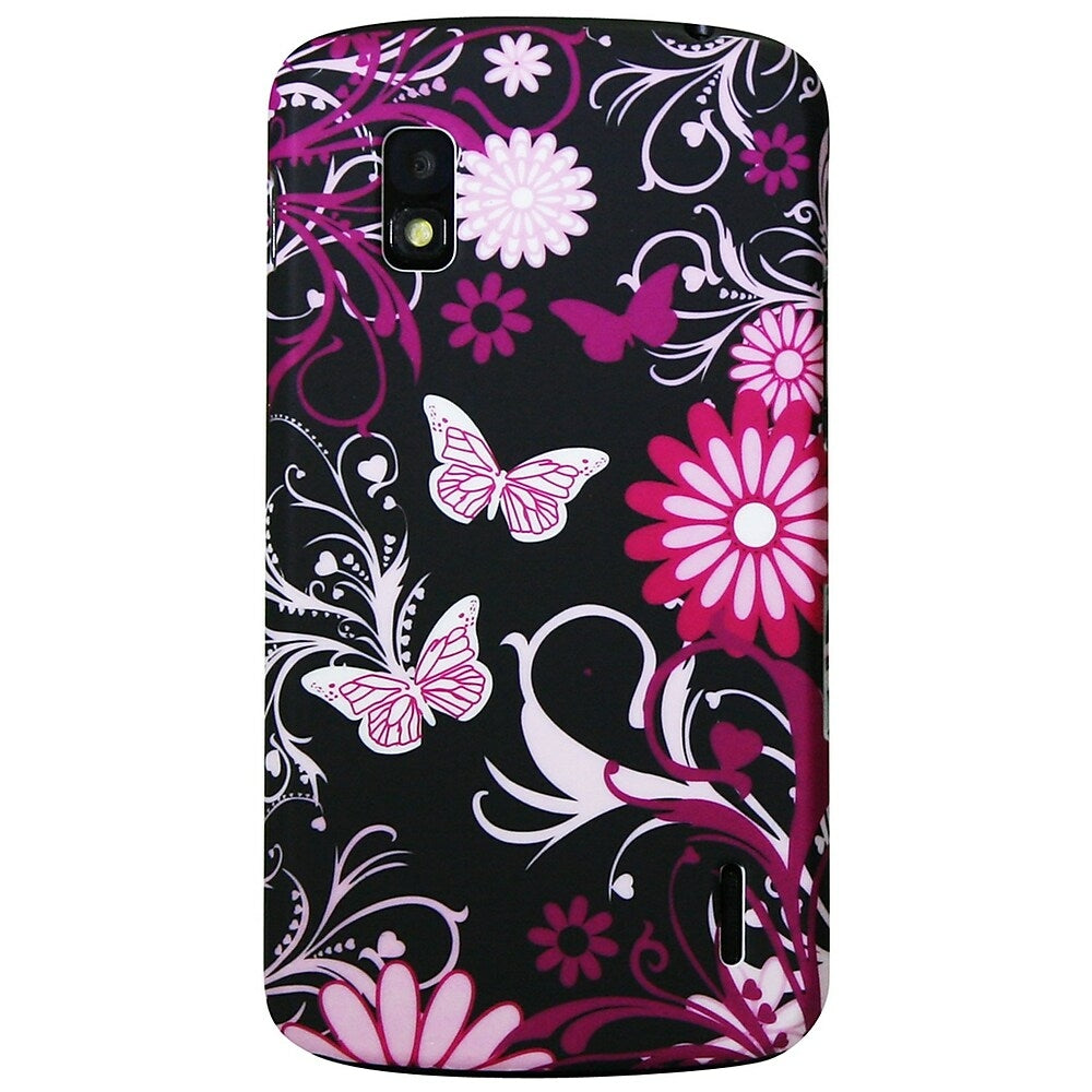 Image of Exian Floral Pattern Case for Nexus 4 - Black/Pink