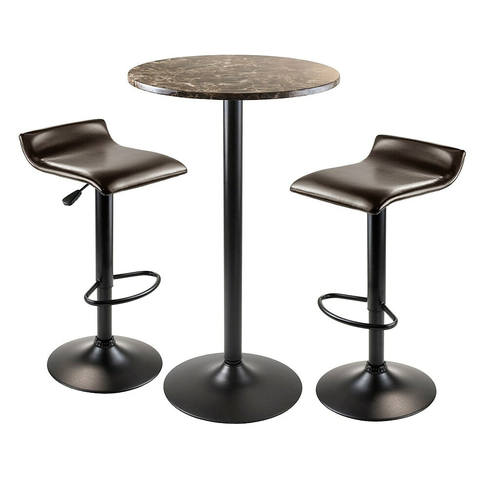 Winsome Cora 3 Piece Round Pub Table With 2 Swivel Stools Staplesca