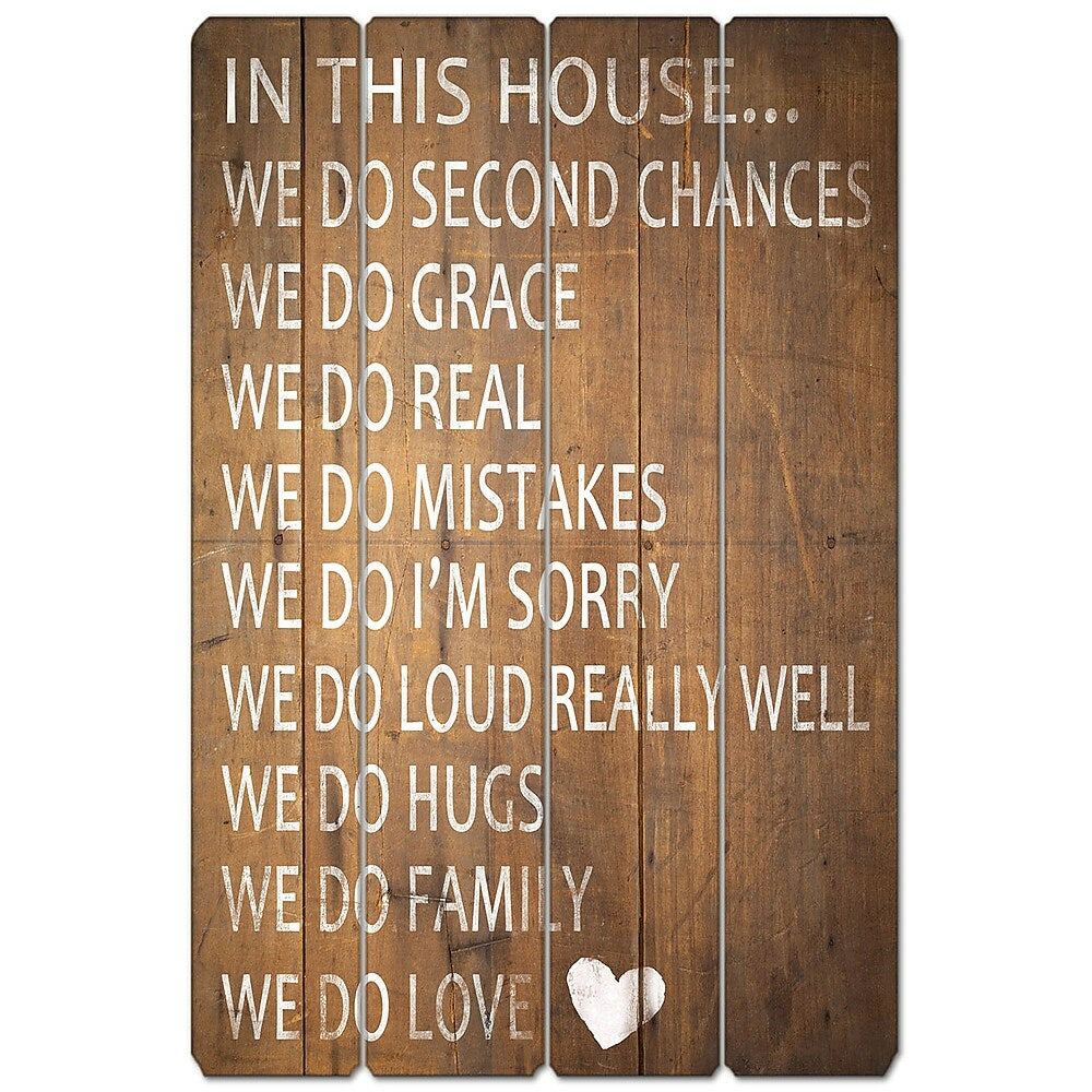 Image of Sign-A-Tology House Rules Vintage Wooden Sign - 24" x 16"