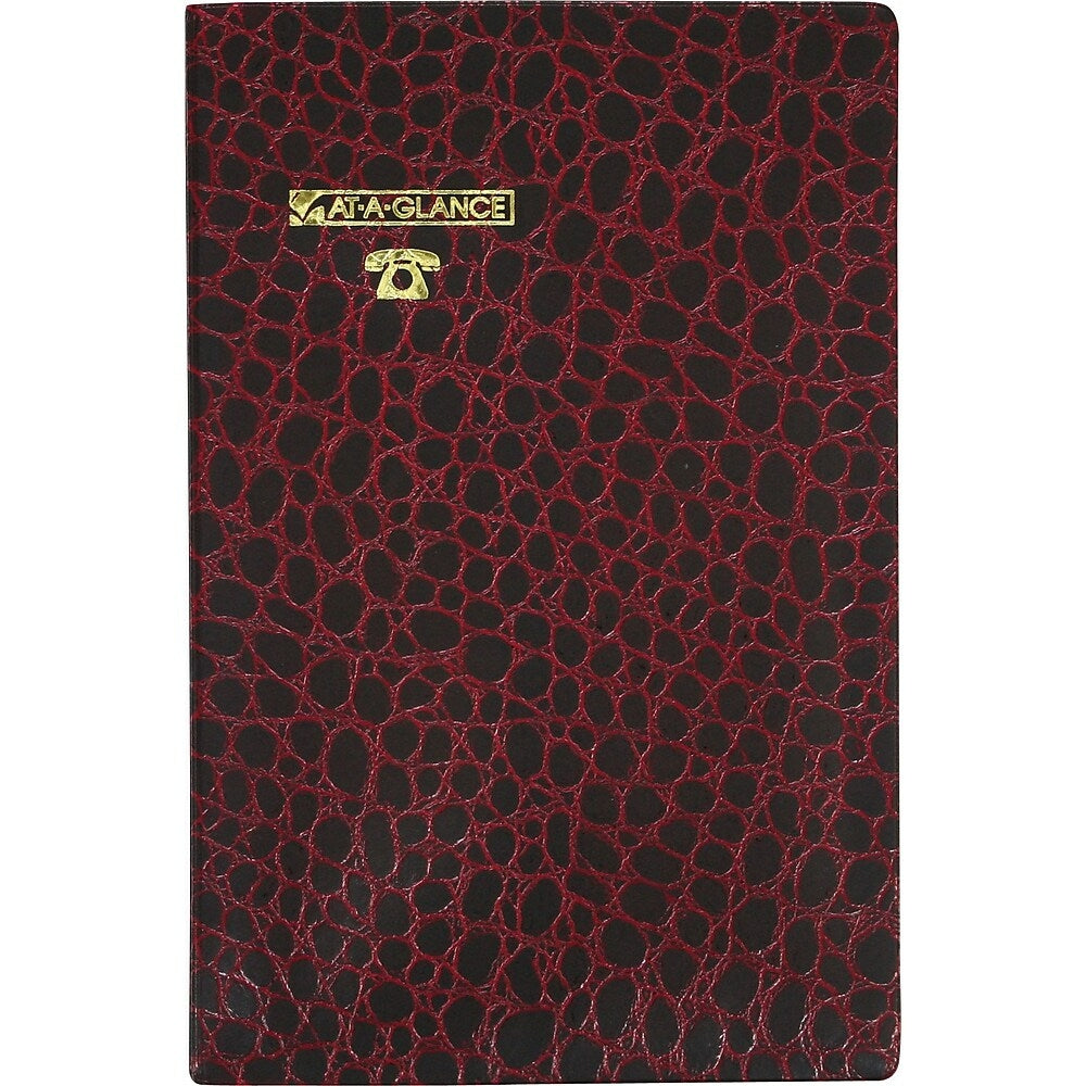 Image of AT - A - GLANCE Crodocile Cover Telephone/Address Book, 5 - 3/8" x 7 - 3/4", Multicolour