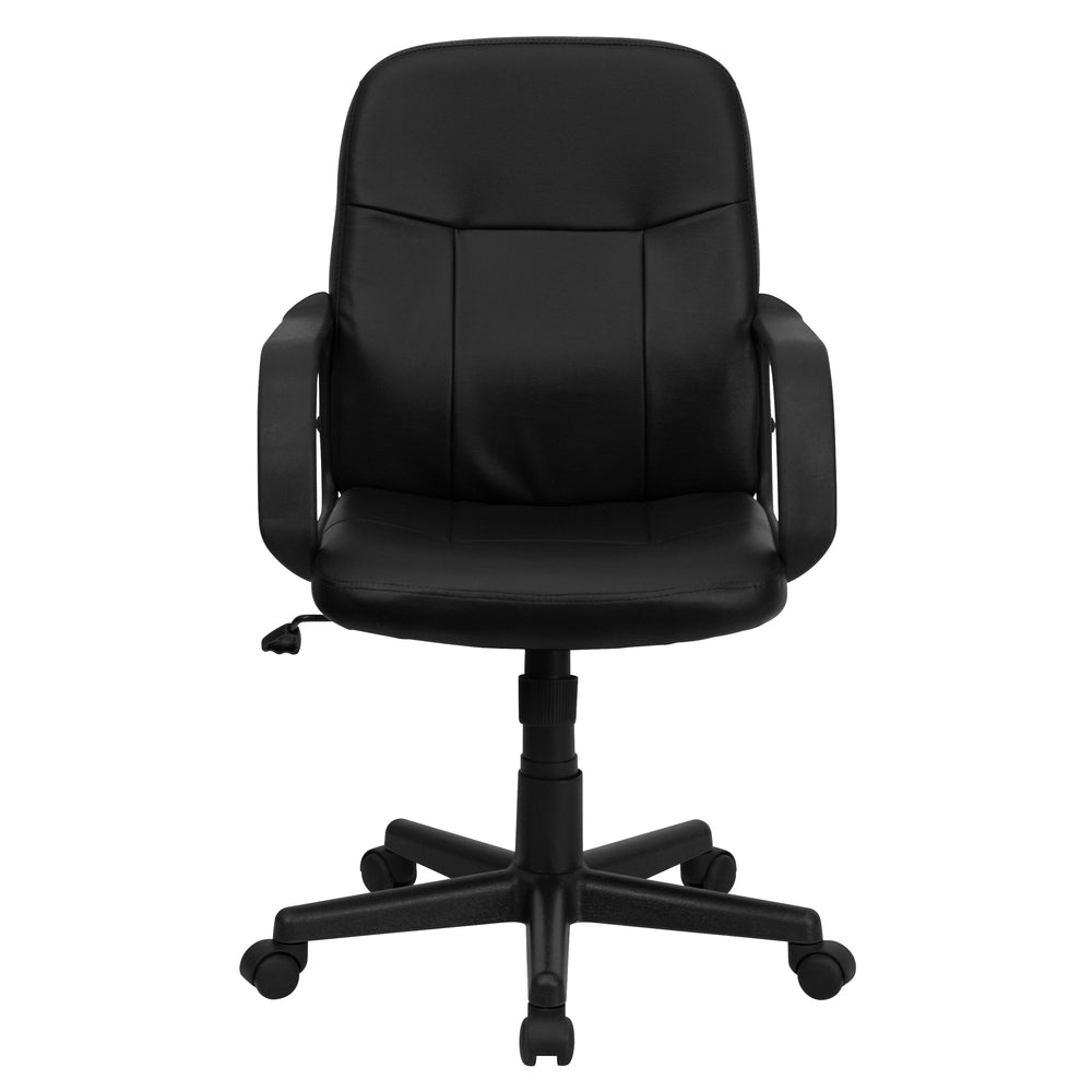 Image of Flash Furniture Mid-Back Glove Vinyl Executive Swivel Chair with Arms - Black