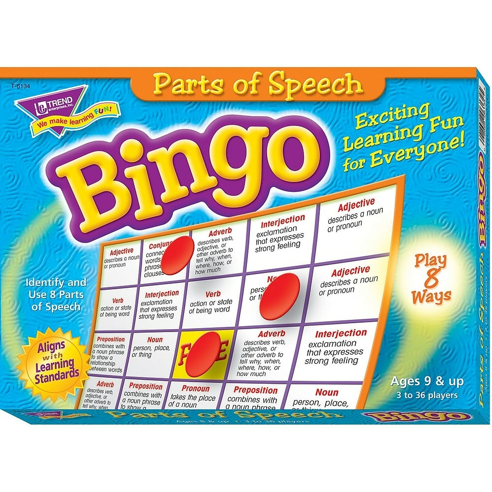 Image of Trend Enterprises Parts of Speech Bingo Game, Grade 3 - 9th (T-6134)