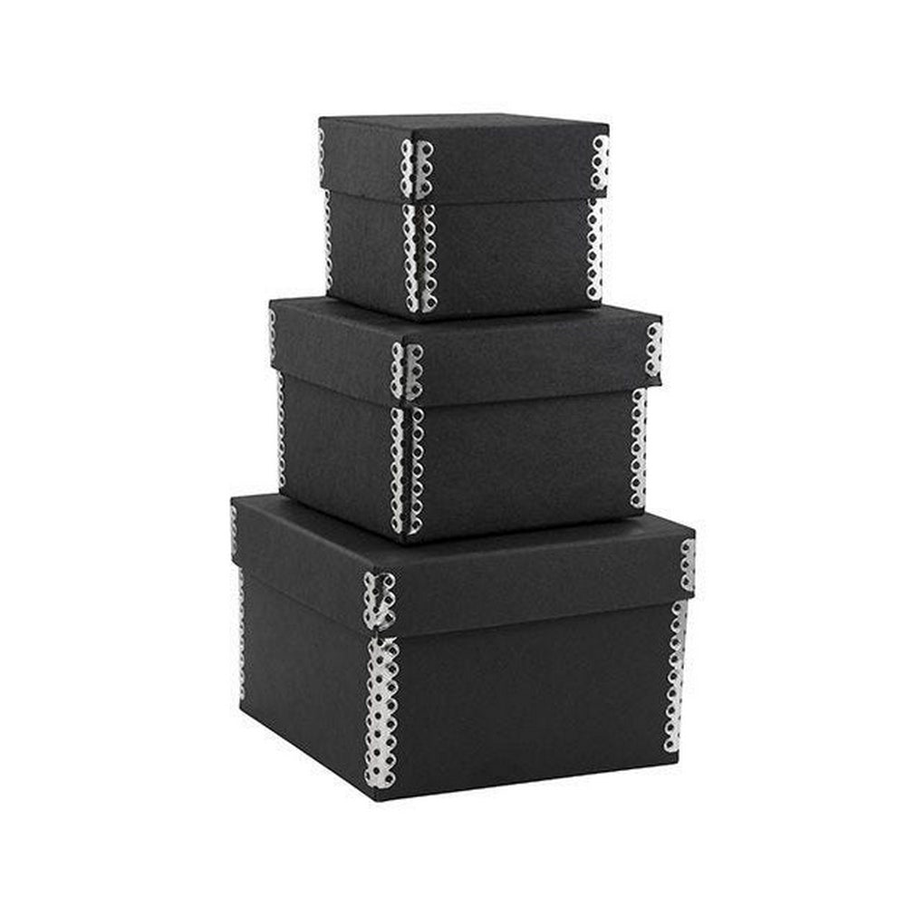 Image of Jam Paper Nesting Box Set - Small, Medium & Large - Black Kraft - 3 Pack