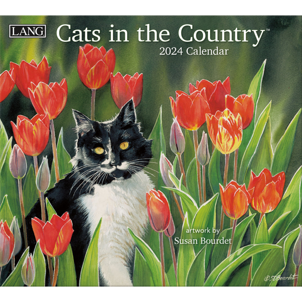 Image of Lang 2024 Deluxe Calendar - 12" x 14" - Cats In The Country