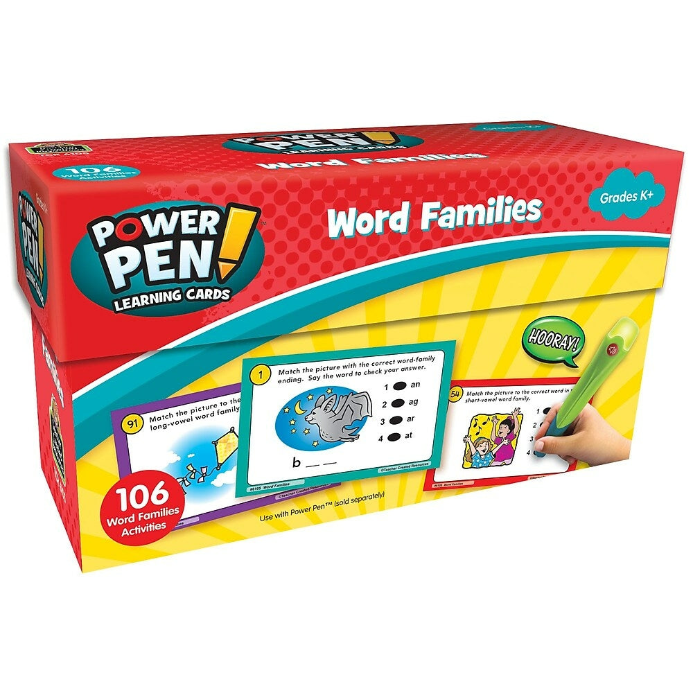 Image of Teacher Created Resources Power Pen Learning Cards: Word Families, 53 Pack (TCR6105)