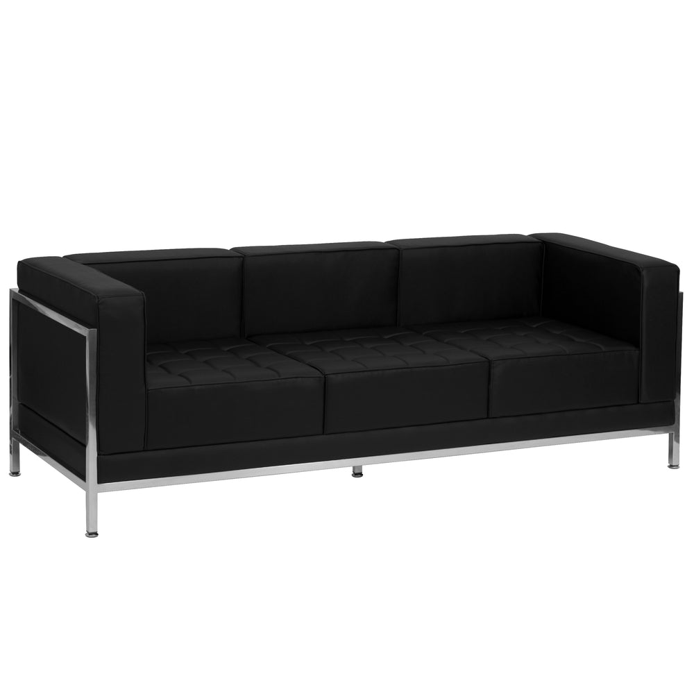 Image of Flash Furniture HERCULES Imagination Series Contemporary Black LeatherSoft Sofa with Encasing Frame