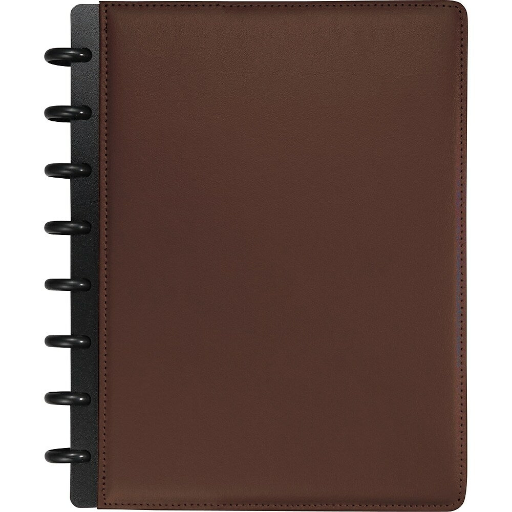 Image of M by Staples Arc Customizable Leather Notebook - 120 Pages - 8-1/2" x 5-1/2" - Brown