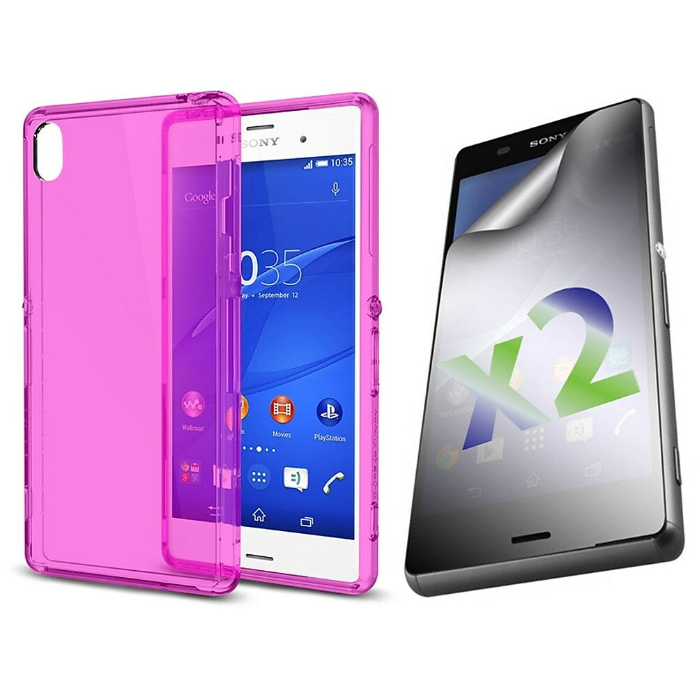 Image of Exian Transparent Case for Sony Xperia Z3 - Hot Pink