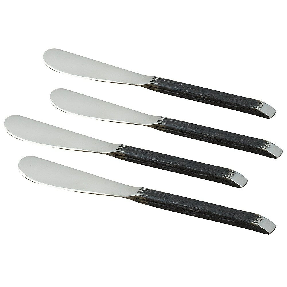 Image of Elegance Gibraltar Pate Knives, Matte Black/Stainless Steel, 4 Pack
