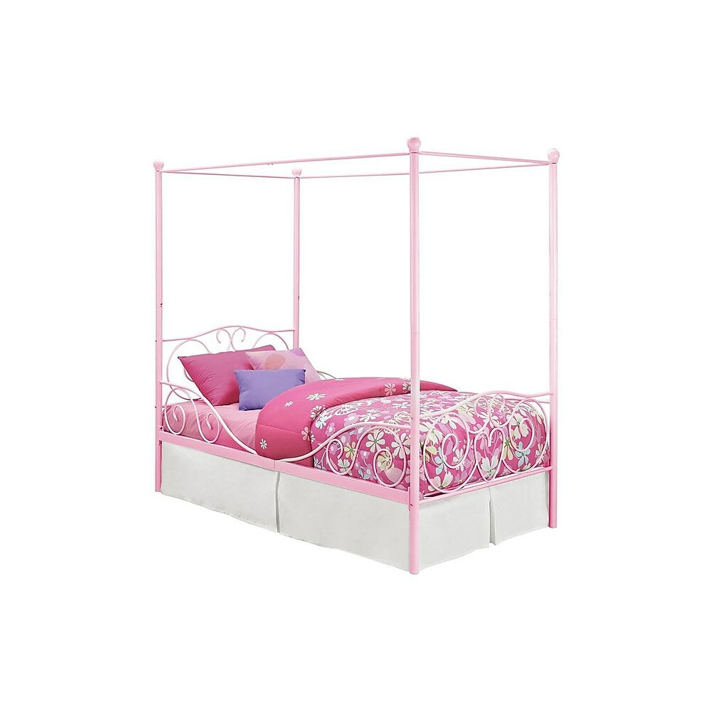 Image of DHP Canopy Metal Bed - Twin - Pink
