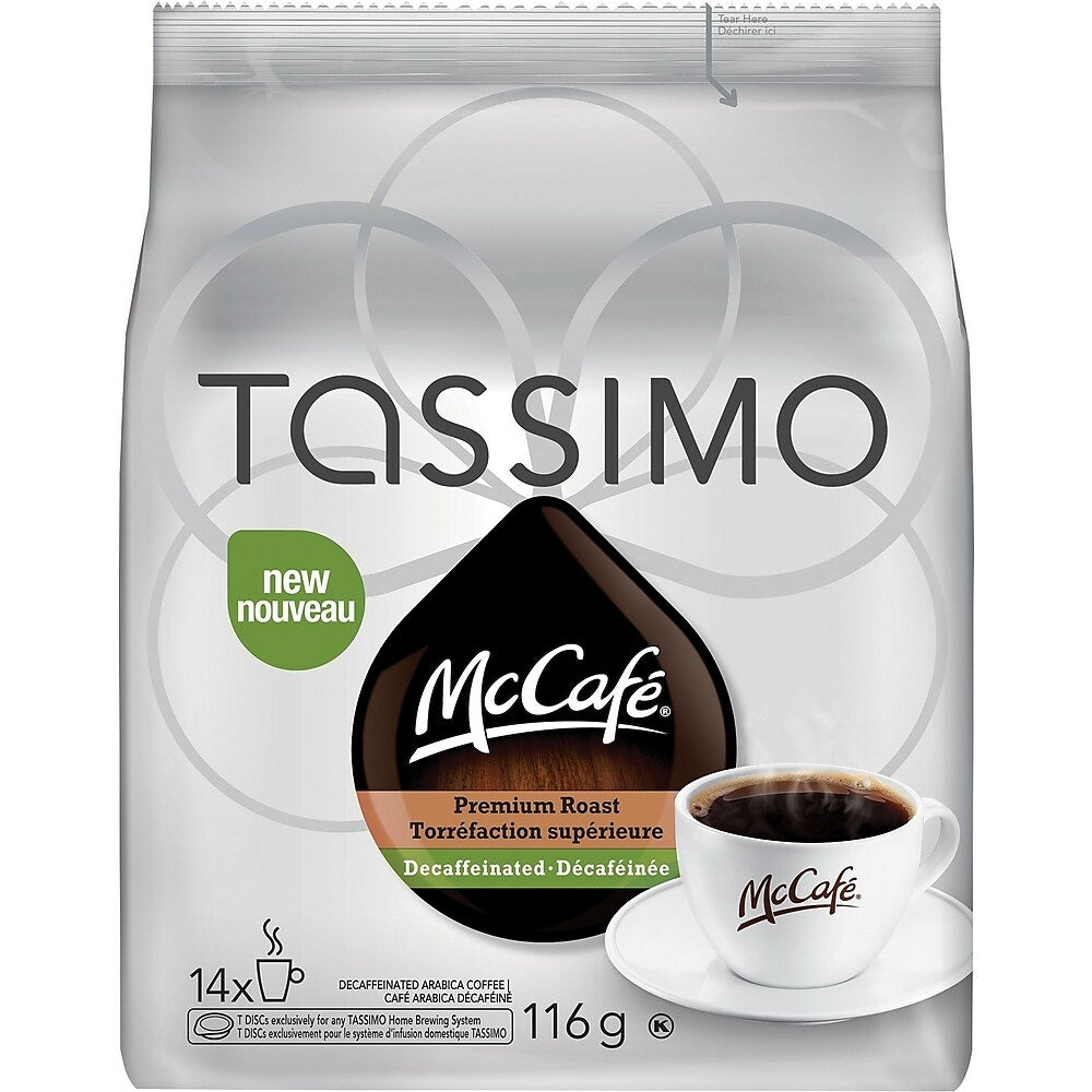 Image of Tassimo McCafe Premium Roast Decaf Coffee T-Discs - 14 Pack