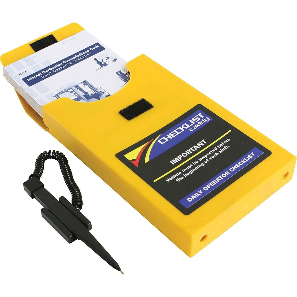 Image of Forklift Checklist Caddy Kit for Propane Counterbalance Trucks Only, French (Lu468), Yellow