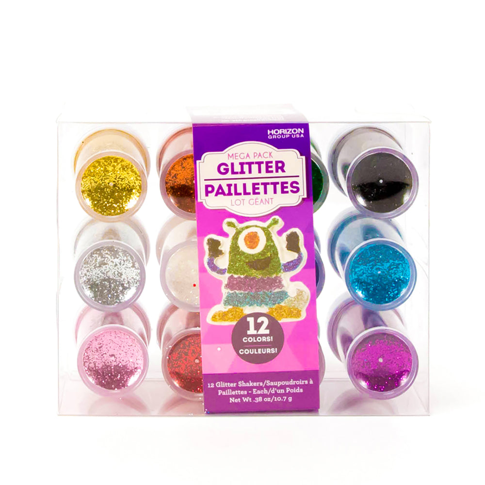 Image of Horizon Group USA Mega Pack Glitter - 12 Color Pack, 12 Pack